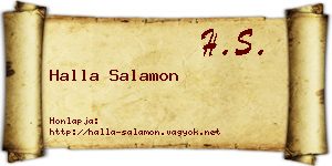 Halla Salamon névjegykártya
